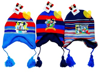 Chlapecká zimní čepice MICKEY s třásněmi, modrá tmavá donald, velikost: 54