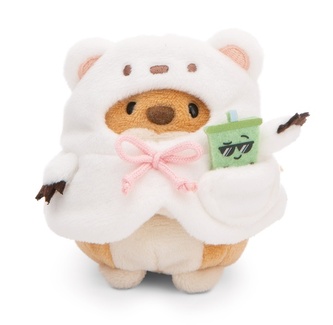 NICI 61146 Maskotka Pies Hiro z herbatą bąbelkową i kostiumem niedźwiedzia polarnego w pudełku prezentowym MyMochi