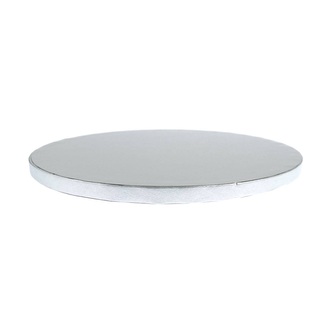 Pevný kulatý dortový podnos průměr 35 cm / tloušťka 12 mm - stříbrný