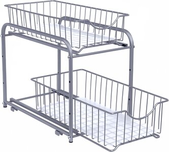 Úložný kuchyňský organizér Ruo tmavě stříbrný