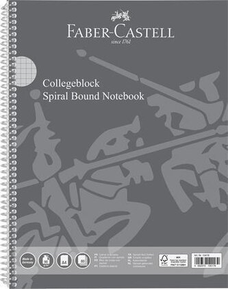 Spirálový sešit, A4, čtverečkovaný, 80 listů, perforovaný, děrovaný, FABER-CASTELL 70-010-419