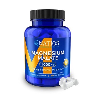 Natios Magnesium Malate 1000 mg + B6 90 veganských kapslí
