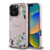 Guess PU Grained Magnolia MagSafe Zadní Kryt pro iPhone 16 Pro Pink