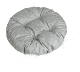 Sedák Adéla prošívaný kulatý - Šedá,Bílá - průměr 40 cm