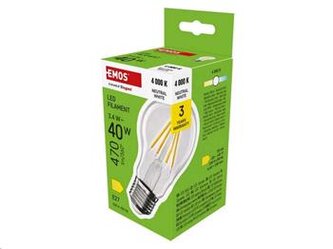 LED žárovka EMOS ZF5D23 Filament A60 / E27 / 3,4 W (40 W) / 470 lm / neutrální bílá