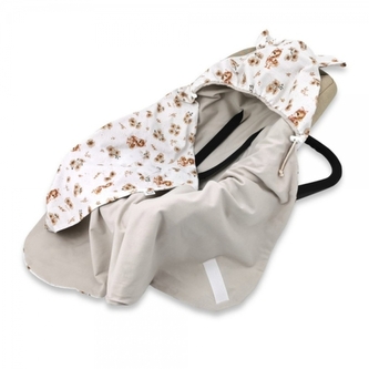 Zavinovací deka s kapucí bavlna, 90x90cm, Kačenky - bílá, béžová Zavinovací deka s kapucí bavlna, 90x90cm, Kačenky - bílá, béžová