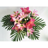 Kytice lilie s palmovým listem, růžová  H360 růžová