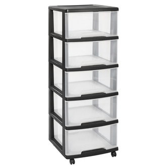 regálek se šuplíky černý 5x20l regálek se šuplíky černý 5x20l