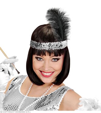 Widmann Čelenka charleston flitrová stříbrná