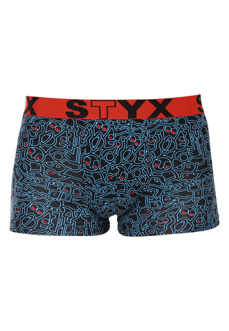 Pánské boxerky Styx art sportovní guma nadrozměr doodle (R1256) 5XL