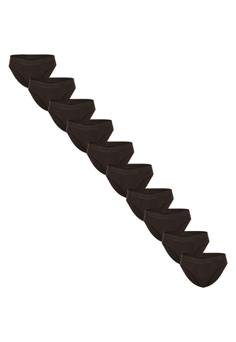 10PACK pánské slipy Nedeto černé (10NDTS001) 3XL