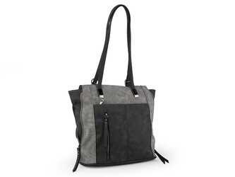 Kabelka z imitace broušené kůže - 1 ks - 18 šedá ocelová černá