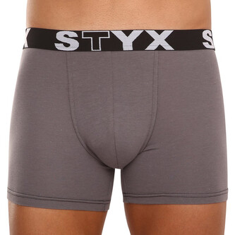 Pánské boxerky Styx long sportovní guma tmavě šedé (U1063) S