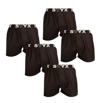 5PACK pánské trenky Styx sportovní guma černé (5B960) XXL