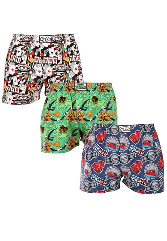 3PACK pánské trenky Styx art klasická guma vícebarevné (3A15367) XXL