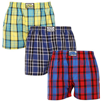 3PACK pánské trenky Styx klasická guma vícebarevné (3A0972) M