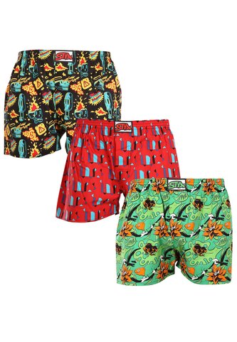 3PACK pánské trenky Styx art klasická guma vícebarevné (3A14879) L