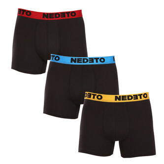 3PACK pánské boxerky Nedeto černé (3NBC1) 5XL
