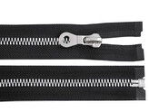 Kostěný zip, imitace kovu No 8 délka 80 cm bundový - 1 ks - 322 černá