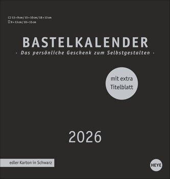 Premium-Bastelkalender schwarz mittel 2026
