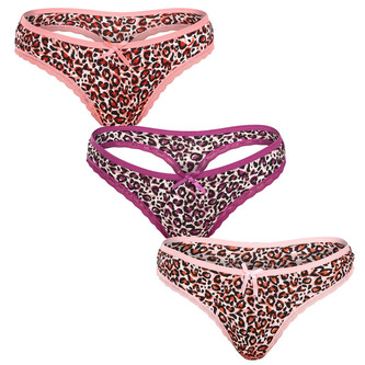 3PACK dámská tanga Fine woman vícebarevná (808-B) L