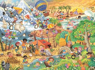 RAVENSBURGER Puzzle Zábava v každém ročním období XXL 100 dílků