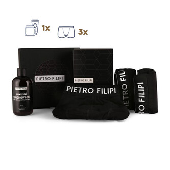 Pánská dárková sada 3PACK boxerky a sprchový gel Pietro Filipi (4PAP1)  L