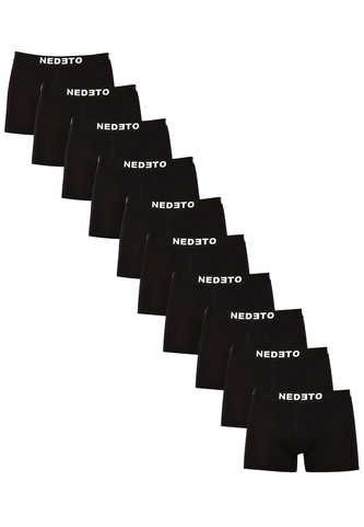 10PACK pánské boxerky Nedeto černé (10NDTB001-brand) XL 10PACK pánské boxerky Nedeto černé (10NDTB001-brand) XL