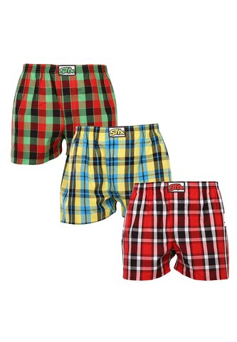 3PACK pánské trenky Styx klasická guma vícebarevné (3A093338) M