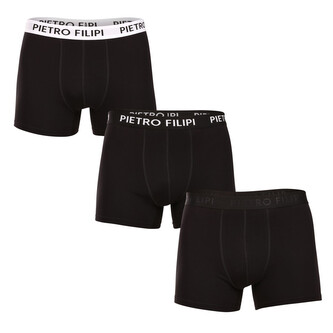 3PACK pánské boxerky Pietro Filipi černé (3BCL004) XXL