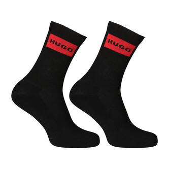 2PACK ponožky HUGO vysoké černé (50510640 001) M