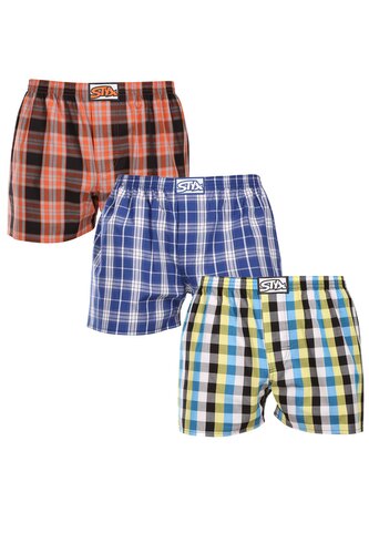 3PACK pánské trenky Styx klasická guma vícebarevné (3A102426) M
