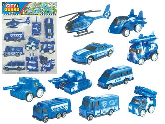 Sada 10 policejních vozidel; 26x19x6cm, B/C