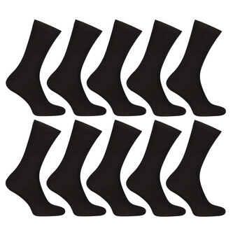 10PACK ponožky Nedeto vysoké bambusové černé (10PBV01) S