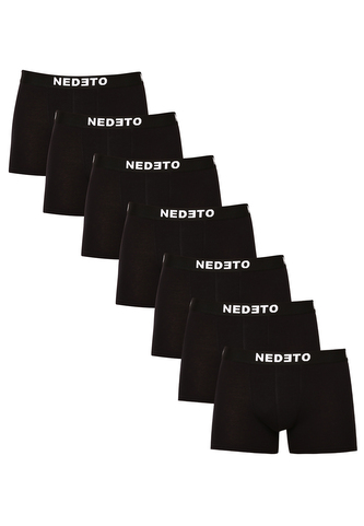 7PACK pánské boxerky Nedeto černé (7NDTB001-brand) XL 7PACK pánské boxerky Nedeto černé (7NDTB001-brand) XL