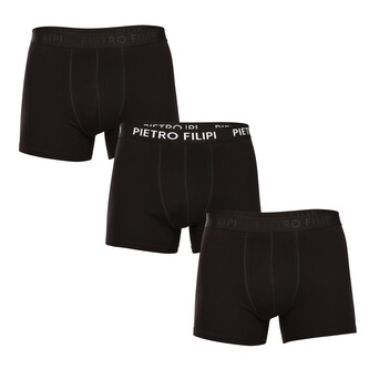 3PACK pánské boxerky Pietro Filipi černé (3BCL005) L
