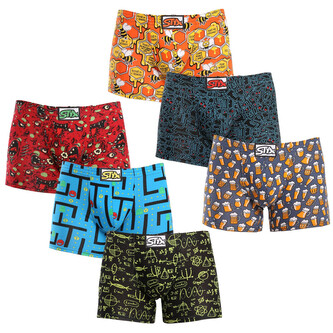 6PACK pánské boxerky Styx long art klasická guma vícebarevné (6F12697124) L