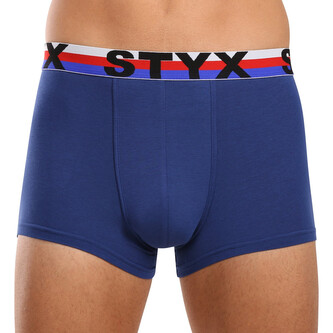 Pánské boxerky Styx sportovní guma tmavě modré trikolóra (G1968) L