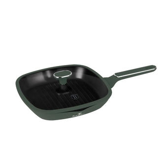 BERLINGERHAUS Pánev grilovací s titanovým povrchem a poklicí 28 cm Matte Green Collection BH-8162