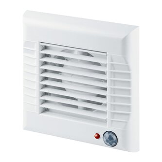 Ventilátor se žaluzií a doběhem (VŽD) Ø 100 mm bílá