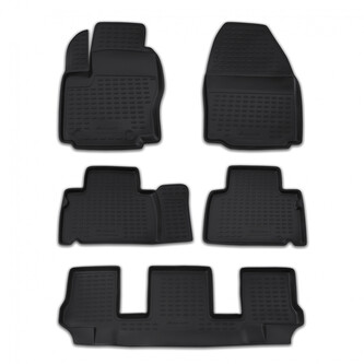 Gumové autokoberce Ford Galaxy 2006-2015 (7 míst) oválná fixace