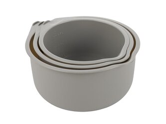 SADA PLASTOVÝCH MISEK. 3KS 17CM 19CM 22CM SVĚTLE ŠEDÁ -BEN