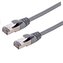 Kabel C-TECH patchcord Cat6a, S/FTP, šedý, 0,5m