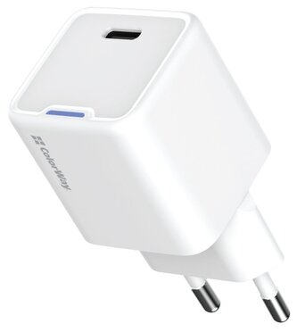 COLORWAY 1x USB-C/ síťová nabíječka/ GaN/ PD/ PPS/ 25W/ Bílá