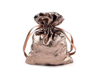 Dárkový pytlík s metalickým efektem 13x18 cm - 10 ks - 2 měděná tmavá