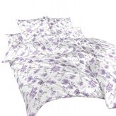 Dadka Povlečení krep Kvítí fialové na bílém 240x200, 2x70x90 cm