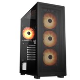 COUGAR PC skříň MX220 RGB Black Mid Tower Mesh Front Panel 4 x 120mm ARGB Fans TG Left Panel