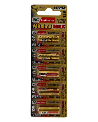 BC batteries alkalická baterie LR23A 12V 55mAh / 5ks BLISTR