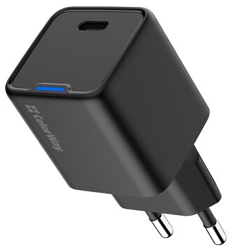 COLORWAY 1x USB-C/ síťová nabíječka/ GaN/ PD/ PPS/ 25W/ Černá