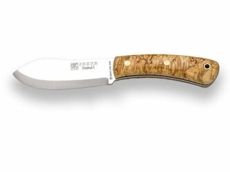 JOKER CL132-P NESSMUK outdoorový nôž 11 cm, drevo kučeravej brezy, kožené puzdro, kresadlo